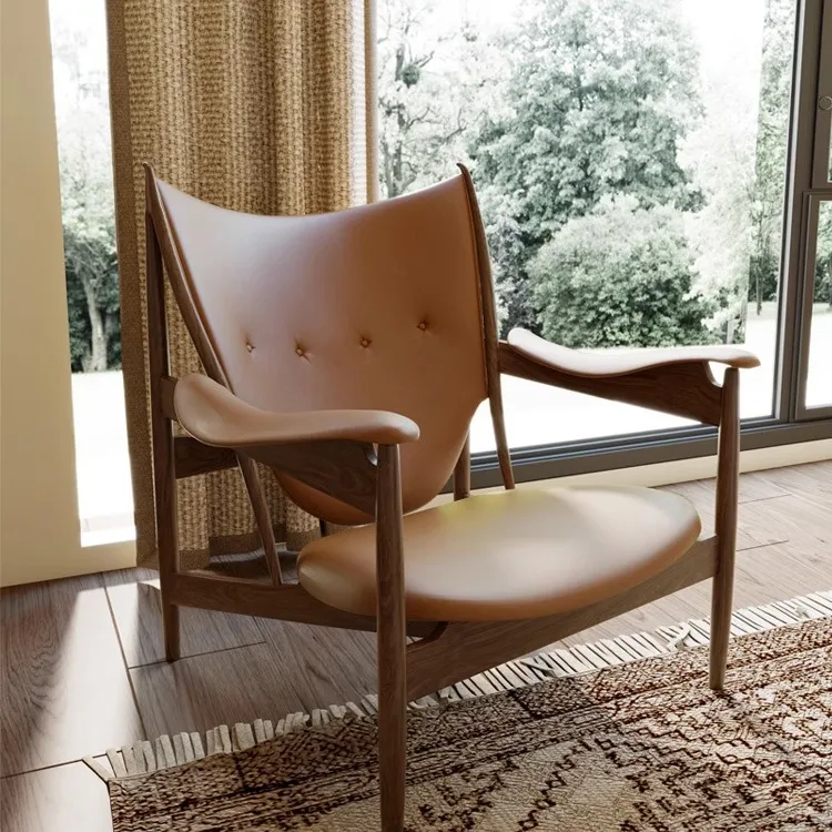 

Italian Solid Wood Luxury Retro Single Chair | Medieval-Inspired Designer Sofa Chair for Living Room/Balcony | Handcrafted
