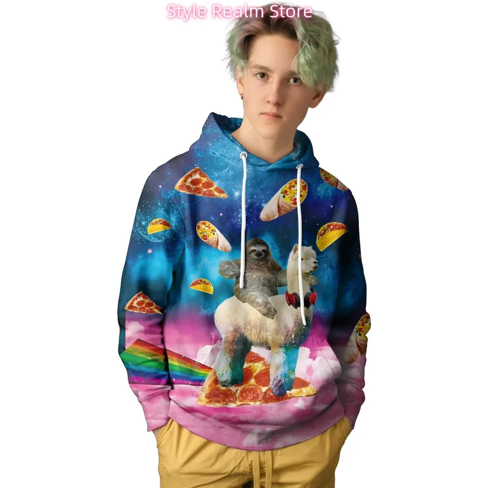 Unisex Cool 3D Fleece Liner Hoodies Upgrade Quality Pullover Novelty Print Sweatshirt With Front Pocket S-4XL #2