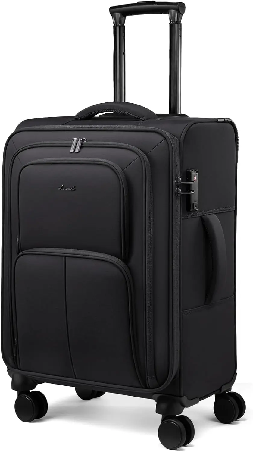 

24-дюймовый легкий чемодан с мягкими стенками, колесами-спиннерами и замком TSA для путешествий и командировок — идеально подходит для женщин и мужчин