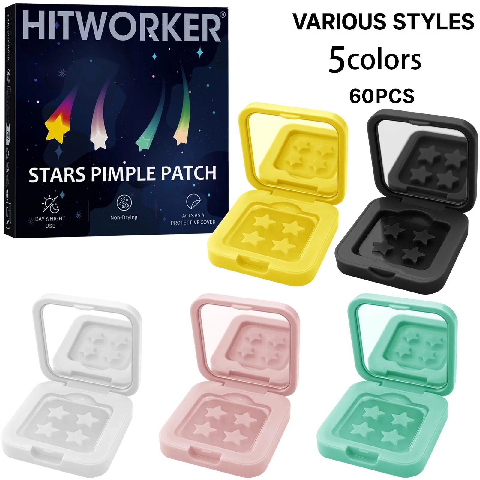 Patchs hydrocolloïdes imperméables pour l'acné, miroir Invisible 2 en 1 pour le nettoyage et le soin du visage, outil d'essence adapté à tous les Types de peau