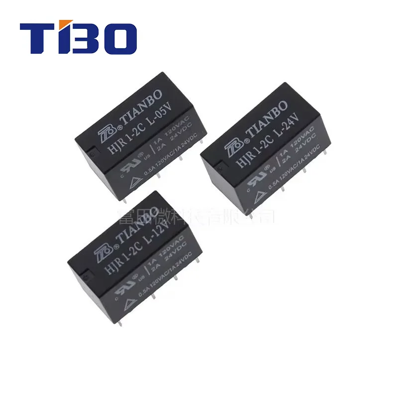 1Pcs TIANBO Relay HJR1-2C-L-05V HJR1-2C-L-12V HJR1-2C-L-24V 8Pin 2A Synchronous HK19F HFD27-005 012 024 Signal Relay