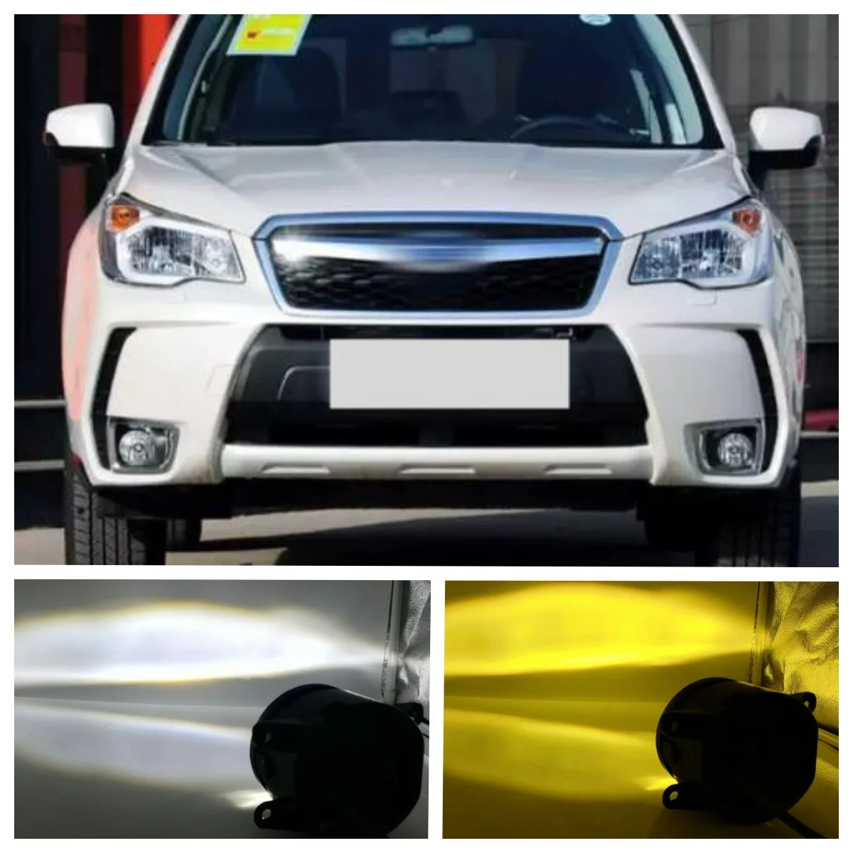 3.5 Inch Dual Color LED Fog Lights  Fit For Subaru Forester 2013 2014 2015 2016 2017 2018  High Power 50W Fog Lamp Replacement Accessories Set H8 H9 H11 Socket Plug and Play