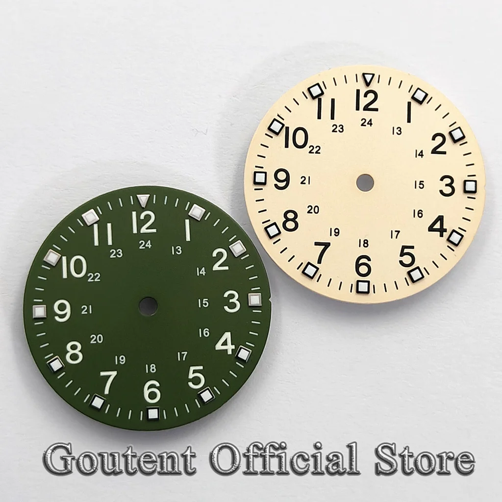 Green Luminous 28.6mm Sterile Watch Dial 24H Numeral Marker Fit NH35 NH36 Miyota 8215 821A ETA2824 2836 DG2813 3804 Movement