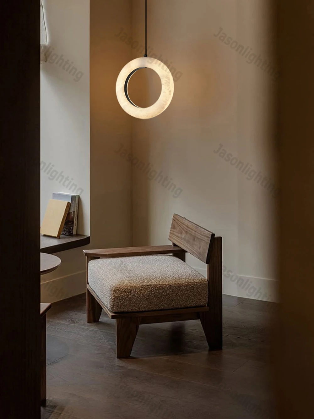 LED Postmodern Natural Marble Circle Chandelier