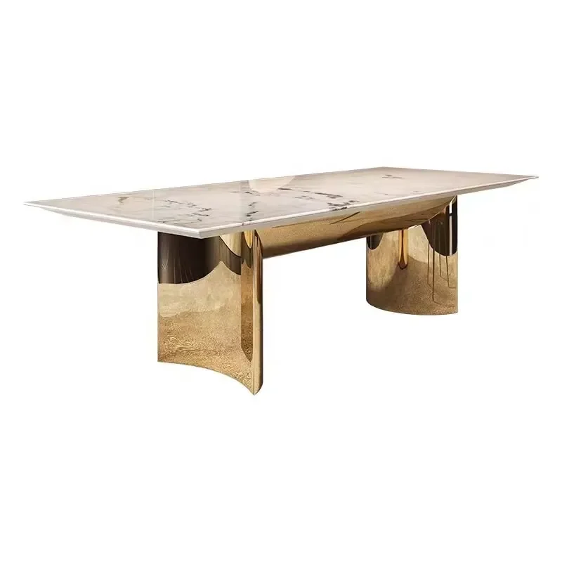 #Modern Metal Dining Table Set for Restaurant and Workshop Use High Quality Stone Material
