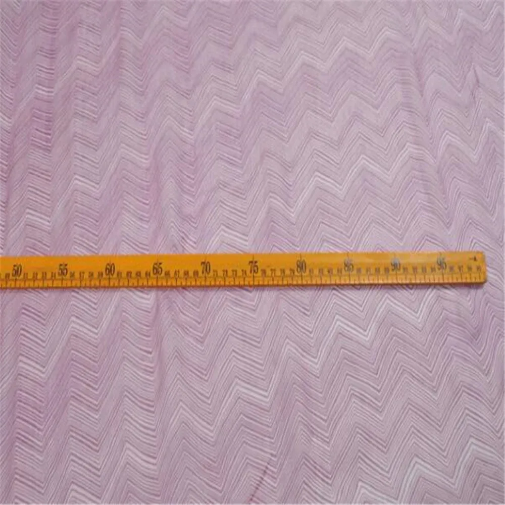 New Simple Printed Line Geometry Soft 100% Natural Crepe Silk Crinkle Chiffon Fabric for Gilr Modern Clothes Pink Color