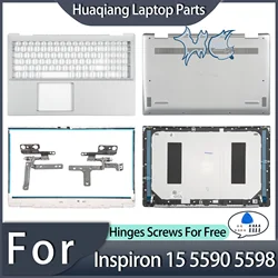 Laptop Parts For Inspiron 15 5590 5598 LCD Back Cover White Bezel Palmrest Bottom Case Hinges 15.6 inch Replacement Silver