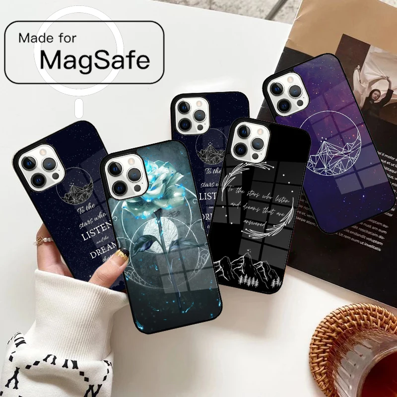 حافظة هاتف مغناطيسية مطبوعة من A Court Of Mist and Fury لهاتف iPhone 17 Air 16e 12 13 14 15 Pro Max Magsafe غطاء لاسلكي