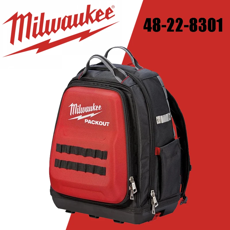 Milwaukee 48-22-8301 PACKOUT  Backpack Heavy Zipper 48 Pockets Wear Resistance High-Capacity Durable Tool Bag