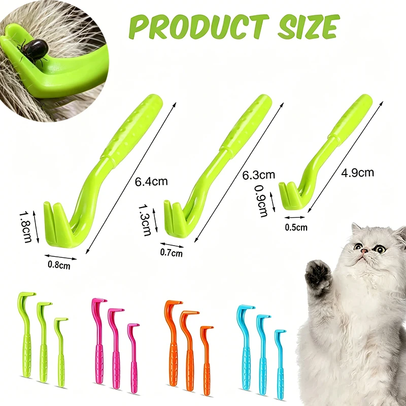 3/6PCS Removal Tweezer Ticks Clamp Flea Remover Hook Tick Pull Pet Cat Dog Accessaries Tweezers Comb Louses Pliers GPJYP01