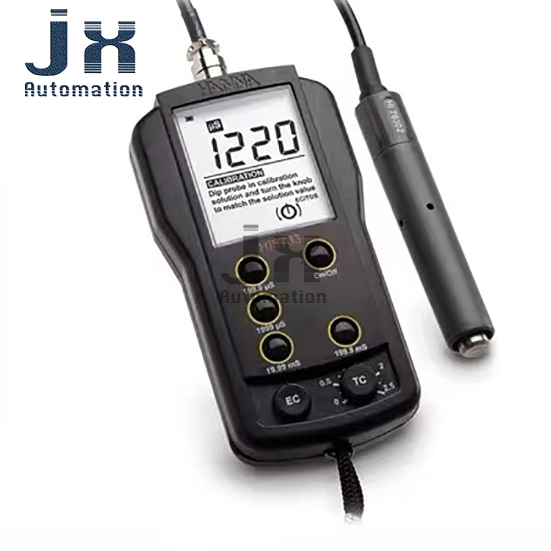 Italy HANNA HI8733 Portable EC Conductivity Tester Temperature Compensated with HI76302W Probe Sensor
