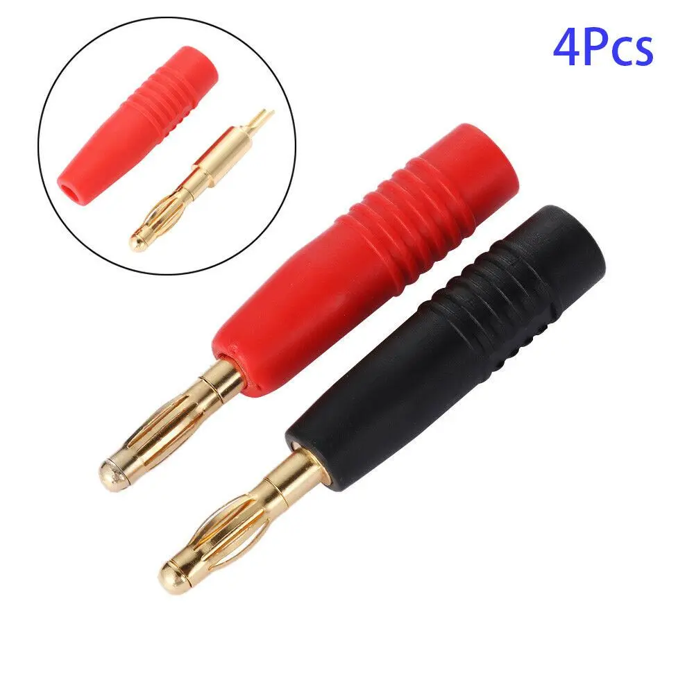 

4pcs 4mm Speaker Connectors Plugs Banana Plug Gold-Plated