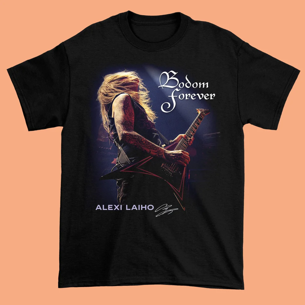 Vintage Alexi Laiho Signed For Fans Cotton Black Full Size Unisex Shirt AA1390