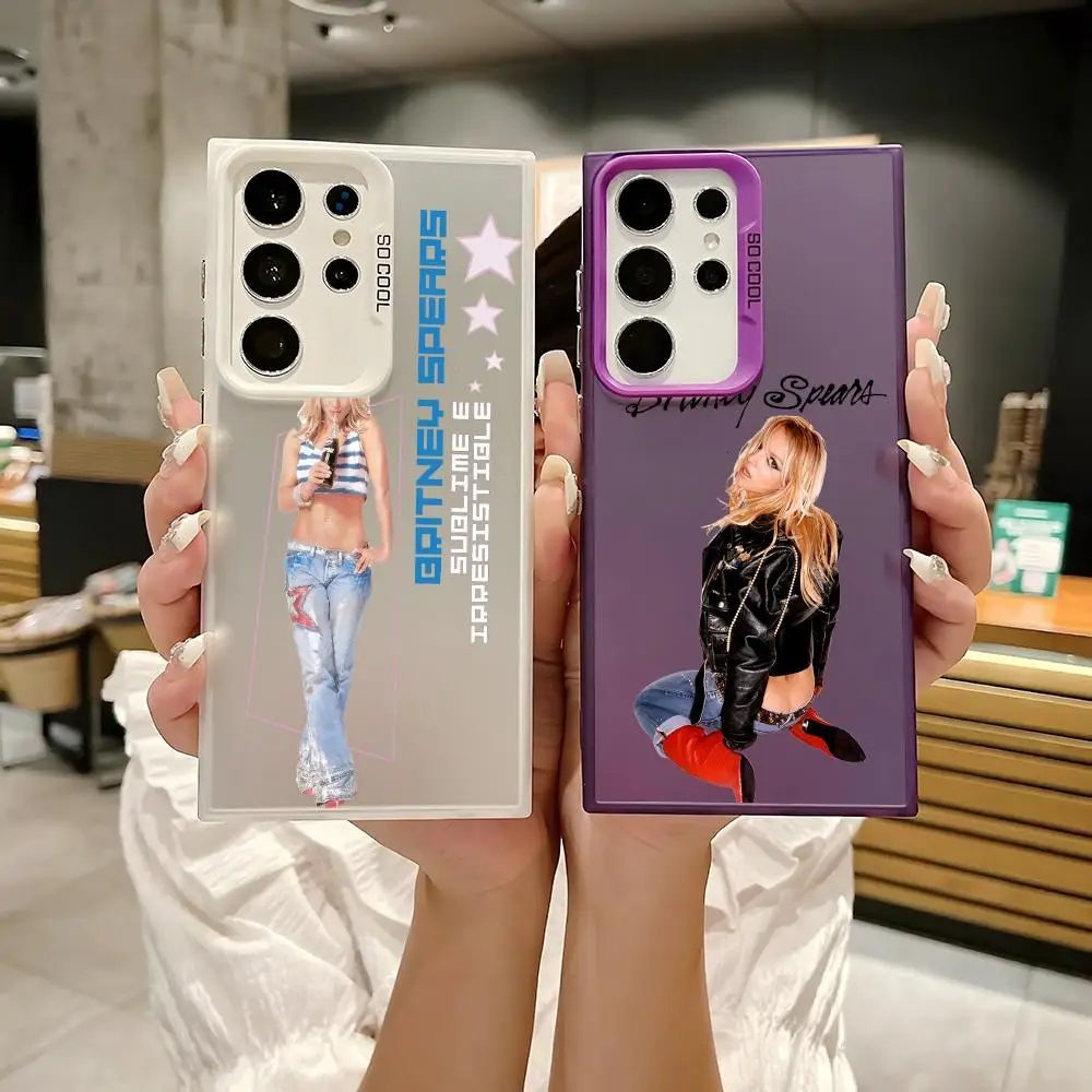 B-Britney S-Spears LOGO Custodia per telefono per Samsung Galaxy S25 Edge S24 S23 S22 S21 S20 Ultra Funda Cover in silicone argento