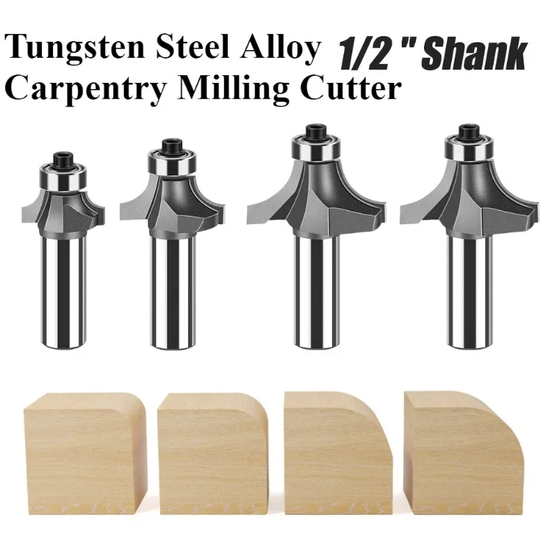 Tungsten Steel Alloy Carpentry Milling Cutter Round Fillet Knife Suitable for Trimming Machines Carve Machine Slot Round Corners