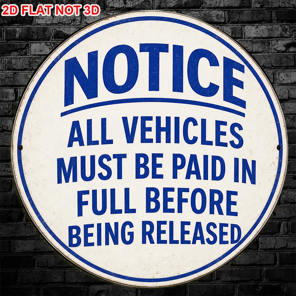 1pc 8 X 8In/20 X 20Cm 2D Flat Circular Sign, Vintage Plaque about 