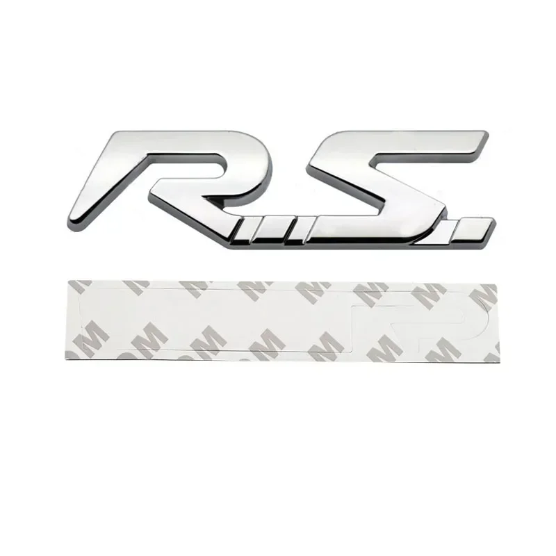 Car Sticker 3D Metal RS Logo Rear Trunk Side Fender Emblem Badge Decal for Megane Laguna Duster Captur Fluence Espace styling
