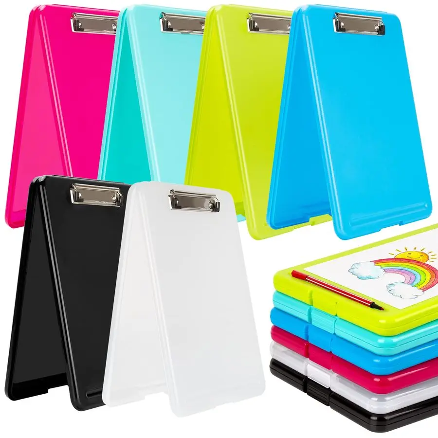 

Heavy Duty 9.5 x 13.8 Inch Translucent Metal Storage Clipboard with Paperboard for Classroom, Office, School, Hospital