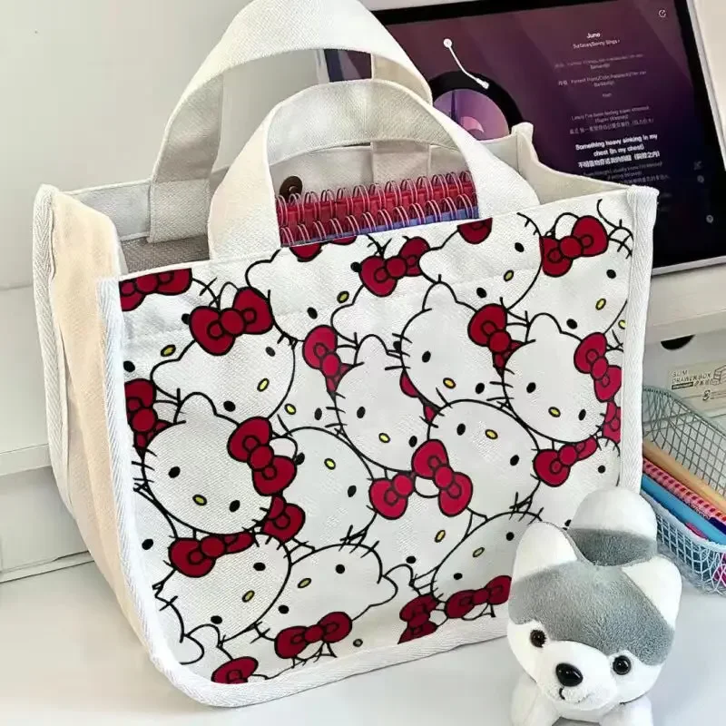 

Sanrio Hello Kitty Kawaii Canvas Bag Toy Anime Pochacco Handbag Cute Portable Storagebag Cartoon Lunch Bag Gifts For Girlfriend