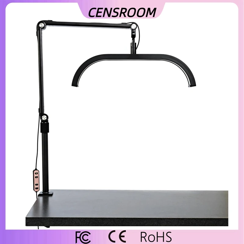 

CR-M58 Arch Table Lamp for Manicure 43cm Rotatable Nail Art Eyelash Extension Beauty Salon Fill Light Desk Mount Half Moonlights