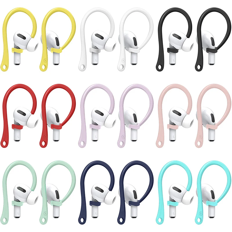 1Pair Anti-lost Earhook Eartips Secure Fit Silicone Wireless Earphone Protective Accessories Holders For Apple AirPods 1 2 3 Pro