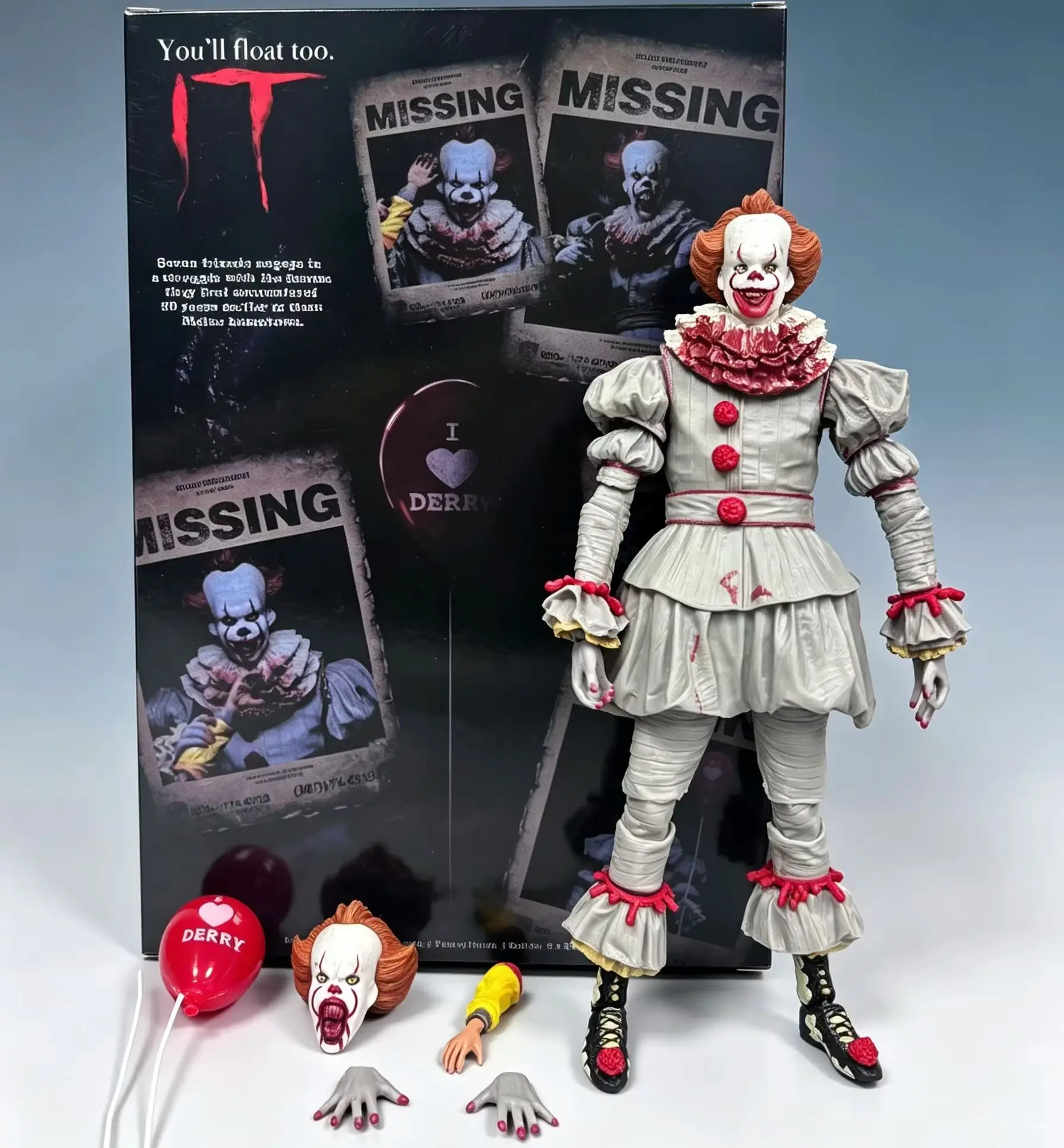 Resurrected Pennywise the Clown Figure Full Set Handmade desktop Model Articulated Joints Collectible Birthday Gift - view 3