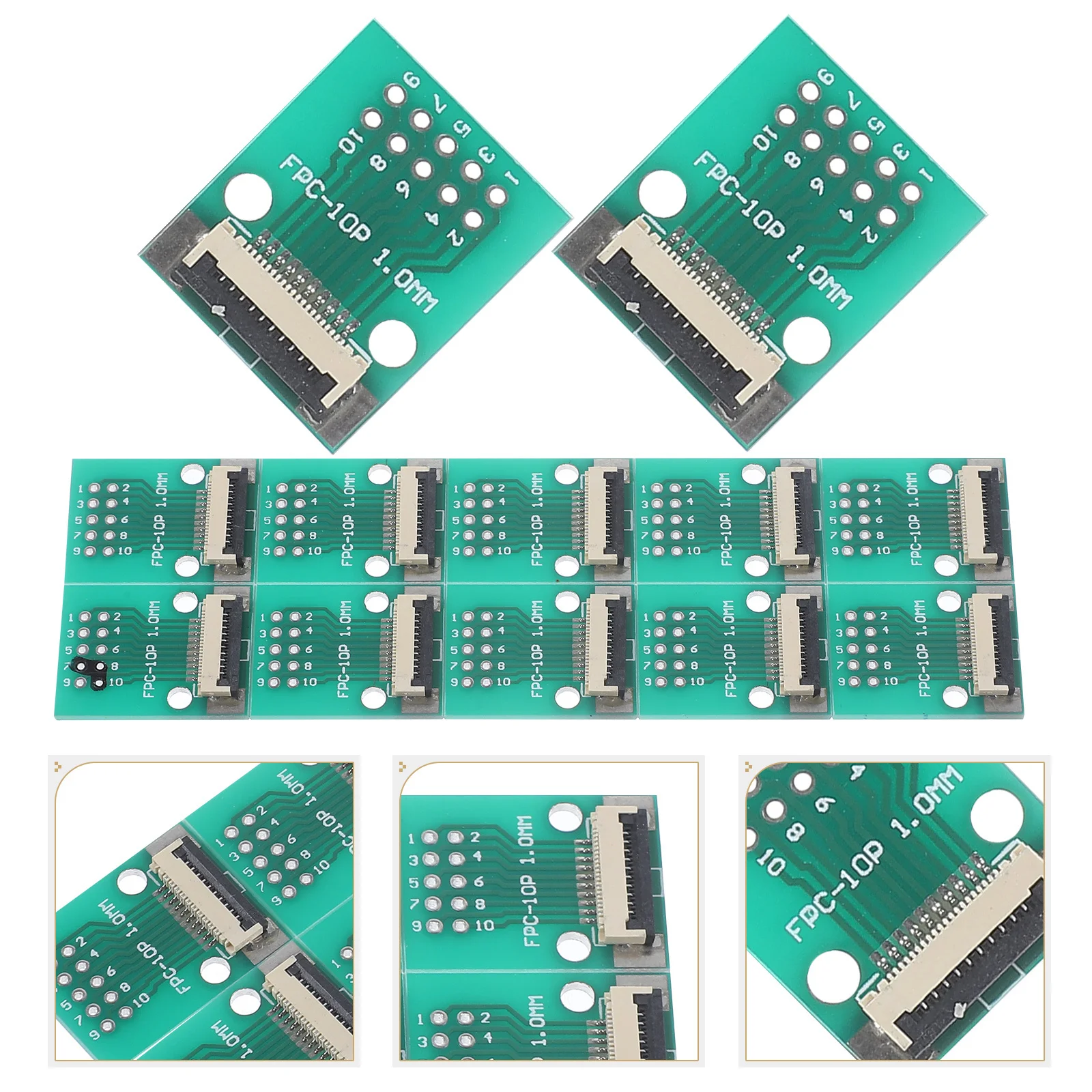 

10Pcs Fpc Connector Board 10 Pin Connectors Flat Cable Converter Accessories Tin Electron Components Reliable Design Compact