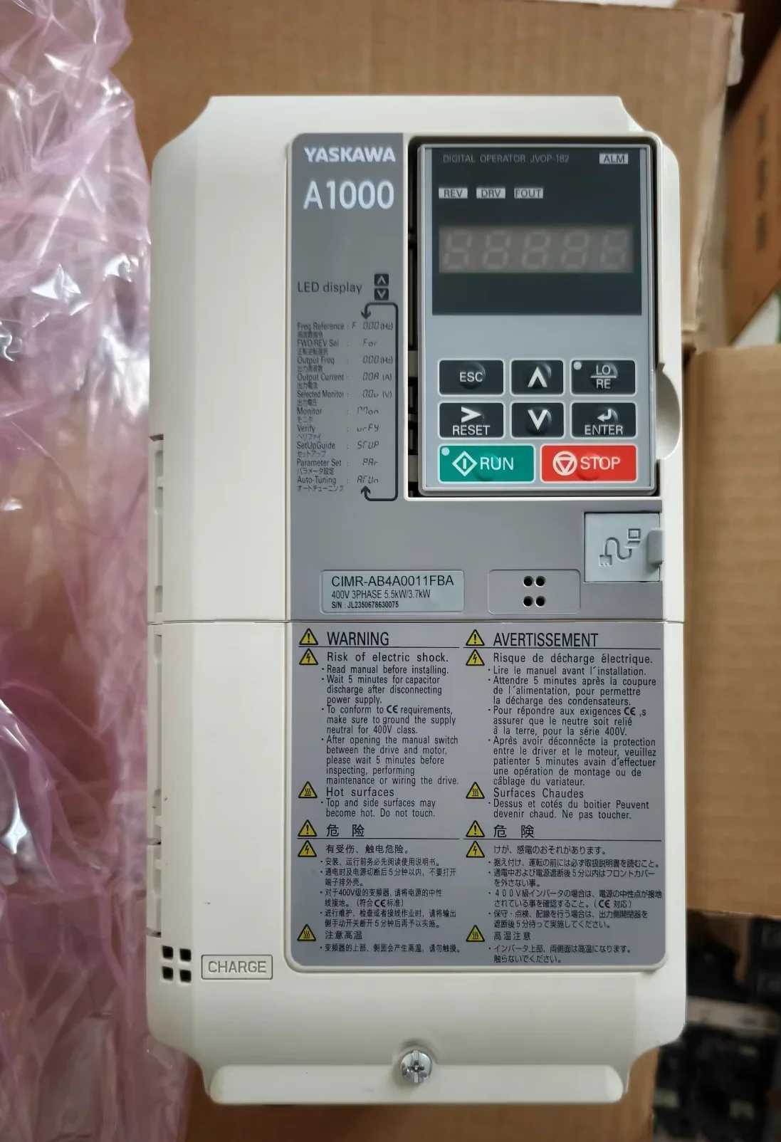 

CIMR-AB4A0011FBA Brand New Frequency Converter Original Genuine，CIMR AB4A0011FBA，Fast shipping