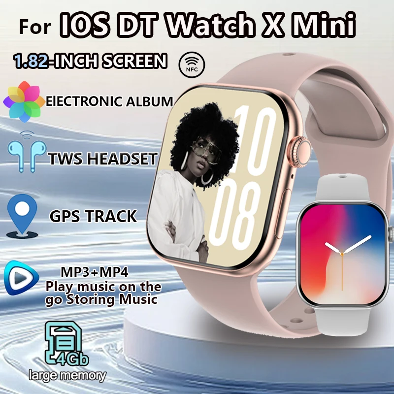 Für IOS DT Uhr X Mini Smart Uhr NFC 4GB Lang Speicher 3D Surround Vision Video Wiedergabe Bluetooth Anruf GPS Sport Smart Uhr