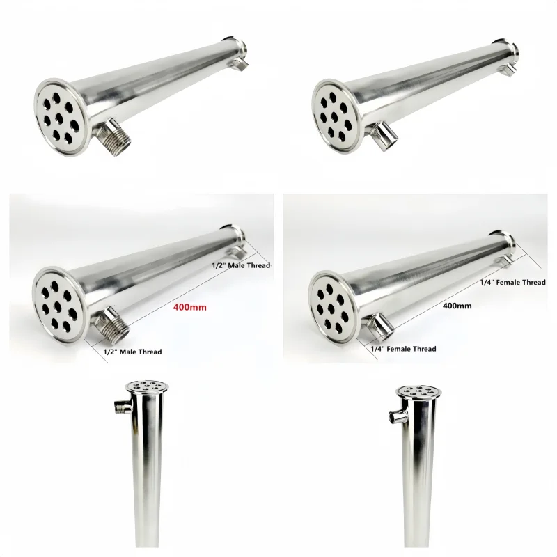 

2-дюймовый диаметр 64 мм, дефлегматор/конденсатор с тройным зажимом и наружной резьбой 1/2 дюйма или внутренней резьбой 1/4 дюйма для дистилляции, 8 труб внутренний диаметр 8 мм, H-400 мм