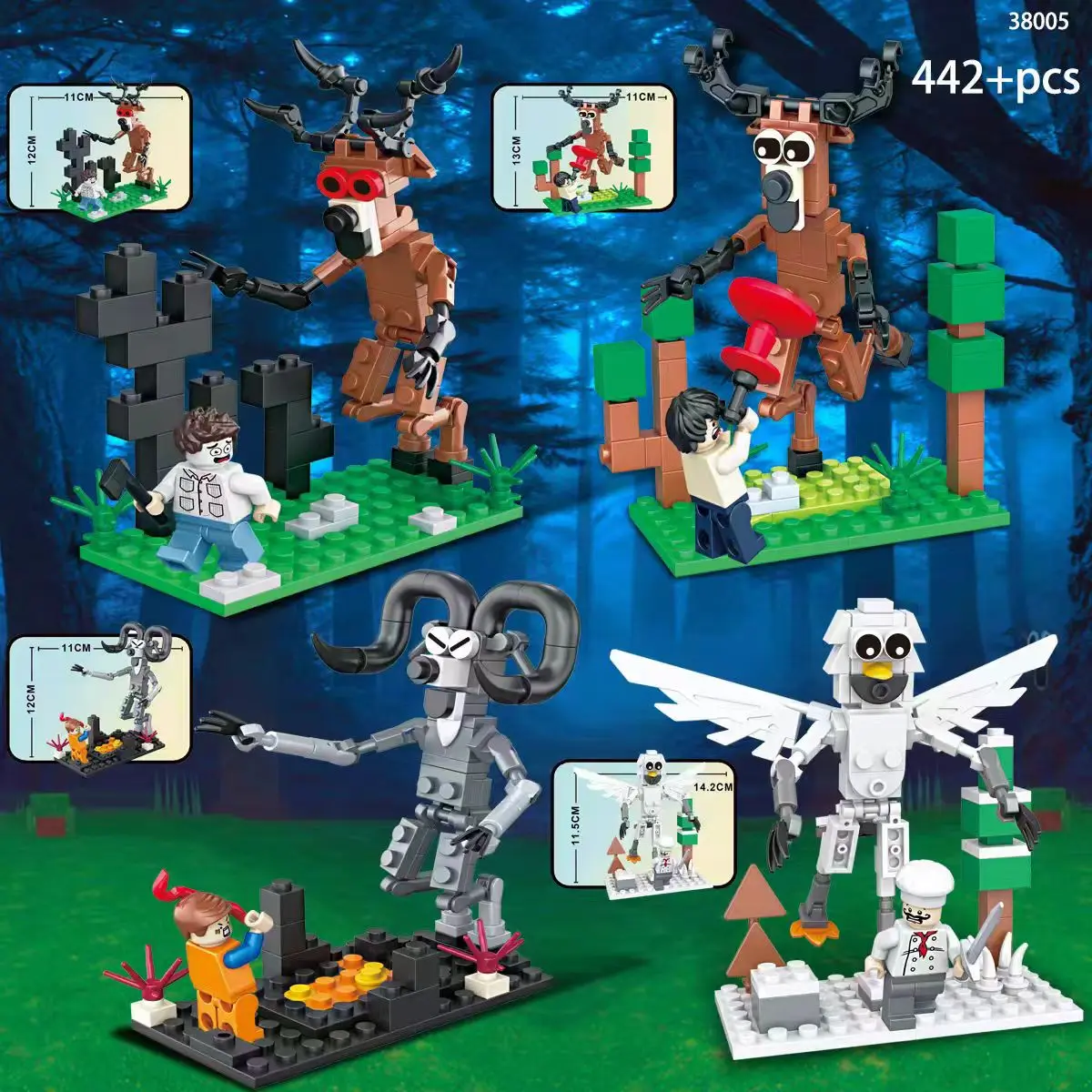 لعبة مكعبات بناء 99 لليلة جديدة في الغابة مجموعة مونستر دير نموذج ديكور المنزل هدايا مهرجان السيارة للأطفال