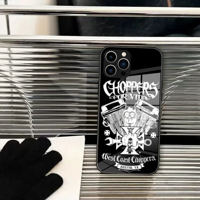 West Coast Choppers Model Cross Austin Texas Phone Case Tempered Glass FOR IPhone 15 14 13 11 12 Pro 8 7 Plus X 13 Pro Covers
