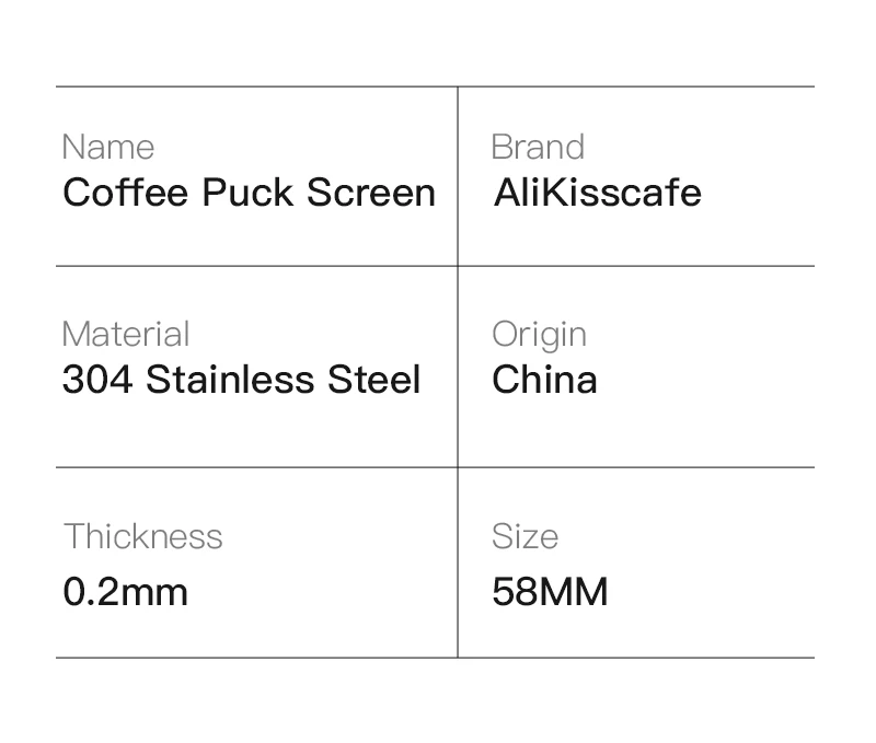 Alikisscafe Kaffee Puck Bildschirm 0,2mm Espresso Filter 51mm 53,5mm 58,5mm Für Delonghi Breville Siebträger Zubehör barista Werkzeug – Detail 9