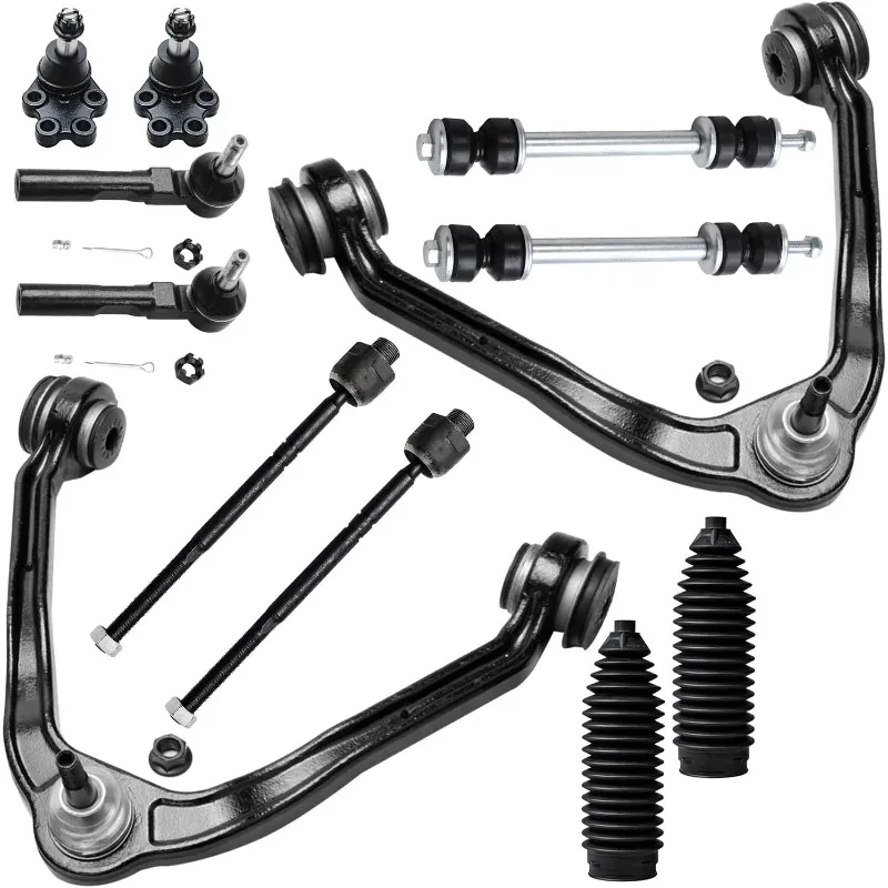 

Detroit Axle - RWD Front 12pc Suspension Kit for 1999-2006 Chevy Silverado GMC Sierra 1500, 2 Upper Control Arms 2 Lower Ball