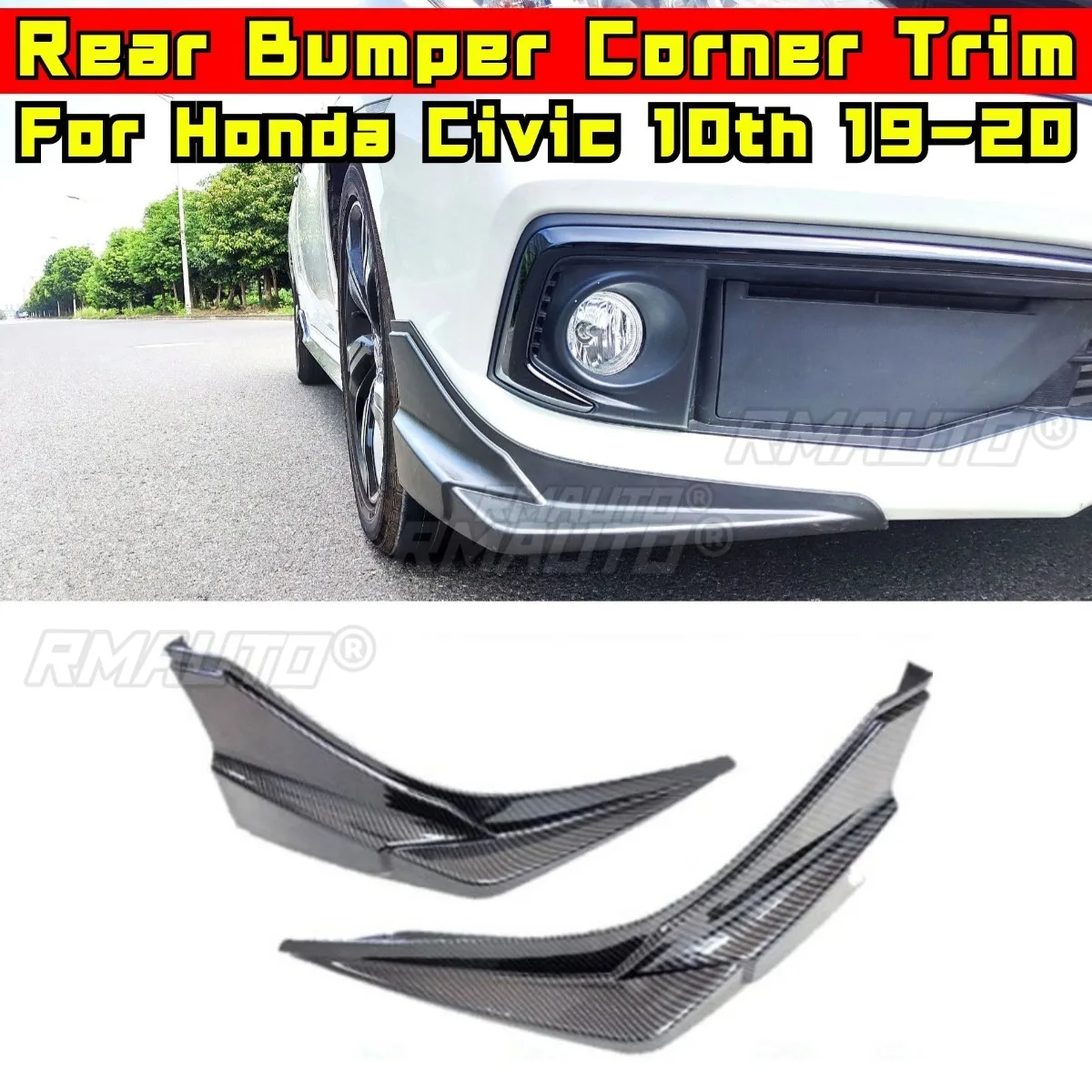 

Car Front Bumper Lip Splitter Body Kit For Honda Civic Thai Edition 10th 2019-2020 Bumper Protector Corner Trim Car Accessories