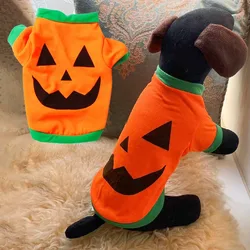 New Halloween Pet Cats Dogs Pumpkin Costume Christmas Puppy Kittens Clothes Cotton Spring Autumn Sweaters Suits Pet Products