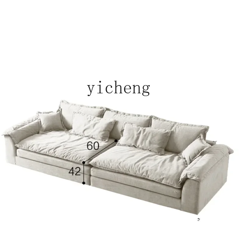 ZZTQH fabric cat scratching cloth sofa cream sail boat super wide sitting deep straight row down removable and washable