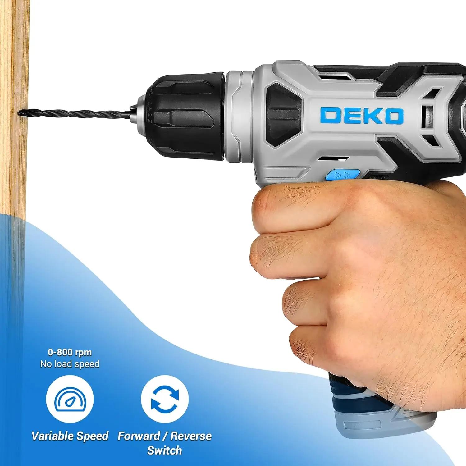 DEKO 8V Wireless Mini Power Driver Electric Screwdriver Set 3/8\