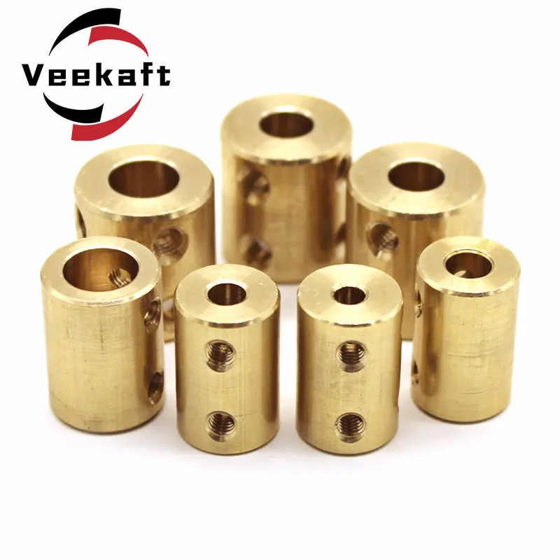 D14L22 Brass Rigid Motor Shaft Coupling with Bore Sizes 4mm, 5mm, 6mm, and 8mm - Motor Connector for 3D Printer Accessories