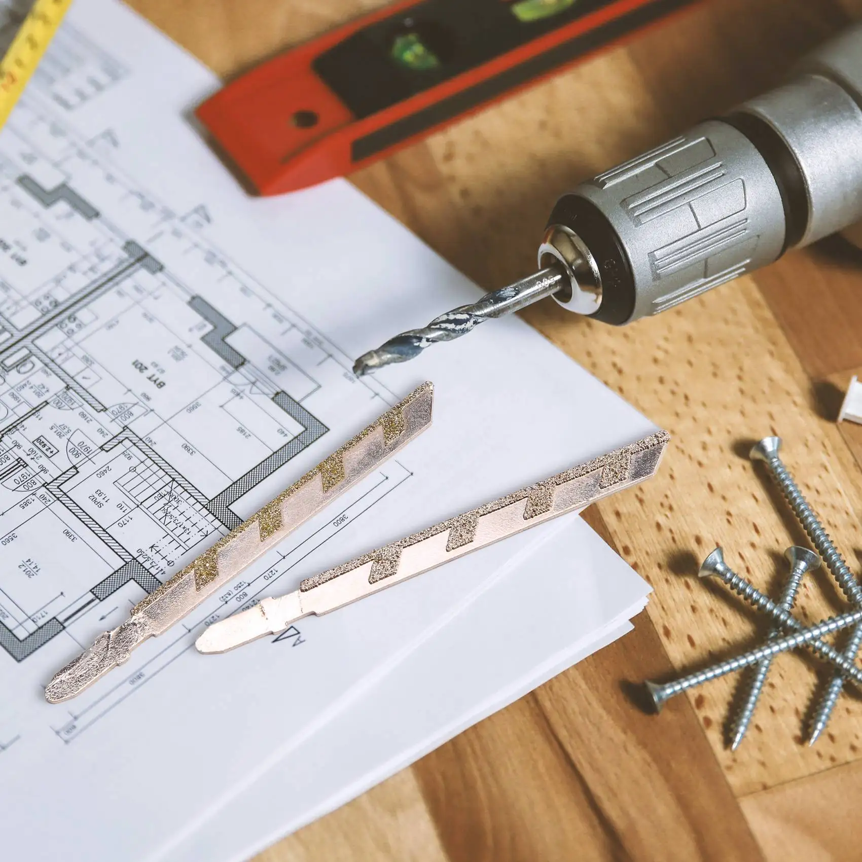 AC88-5Pcs 101Mm 4 Inch T Shank Jigsaw Blades Diamond Coated Jig Saw Blade Set Masonry Granite Tile Cutting Power Tools Accessori