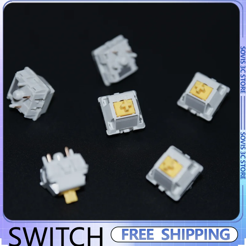 WEKT Rock Yellow Switch Cross-Axis Linear Shaft Mechanical Keyboard Accessories Gaming Gifts