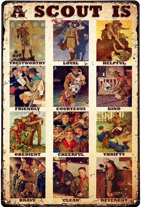 Vintage Metal Tin Sign A Scout Law Retro Metal Tin Sign Vintage Sign Outdoor Indoor Wall Panel Decor 12x8 Inch