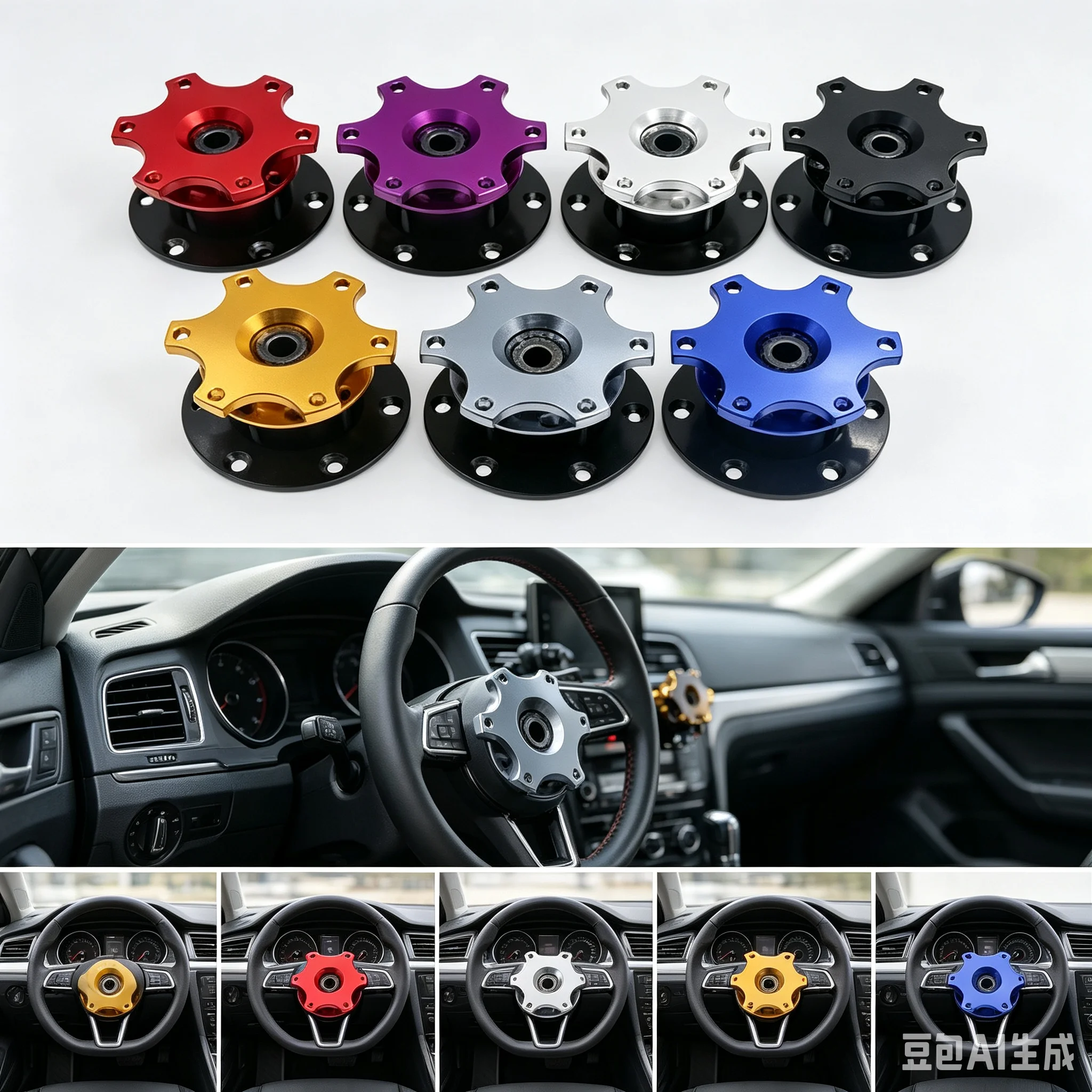 Universal Steering Wheel Quick Release Hub Boss Kit Wheel Hub Adapter For 6 hole Steering Wheel Hub
