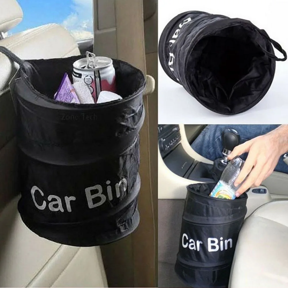 Car Dustbin Garbage Bag Collapsible Dust Seat Back Storage Rubbish Bin Box Sundries Pocket Bags Garbage Wast Auto Accessories