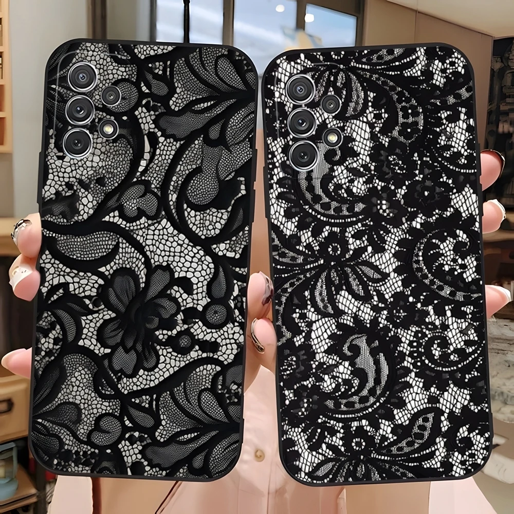 Lace Style Cool Girl Phone Case For Samsung S25 Ultra S24 Fe S22 S23 S20 S21 Plus A54 A34 A24 A53 A16 Back Cover