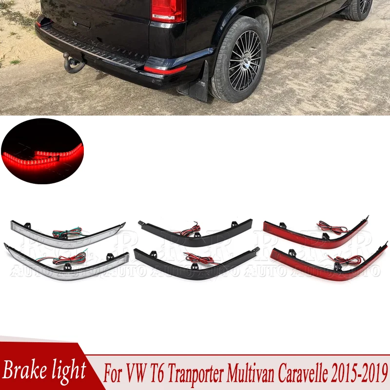 R-AUTO 1 Pair LED Tail Bumper Reflector Light for VW T6 Tranporter Multivan Caravelle 2015-2019  Brake Lights Reverse Fog Lamp