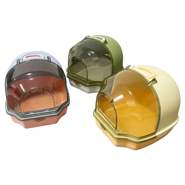 

Wholesale Space Capsule Cat Litter Box with Openable Transparent Cover Customized Service Available Cat Toilet