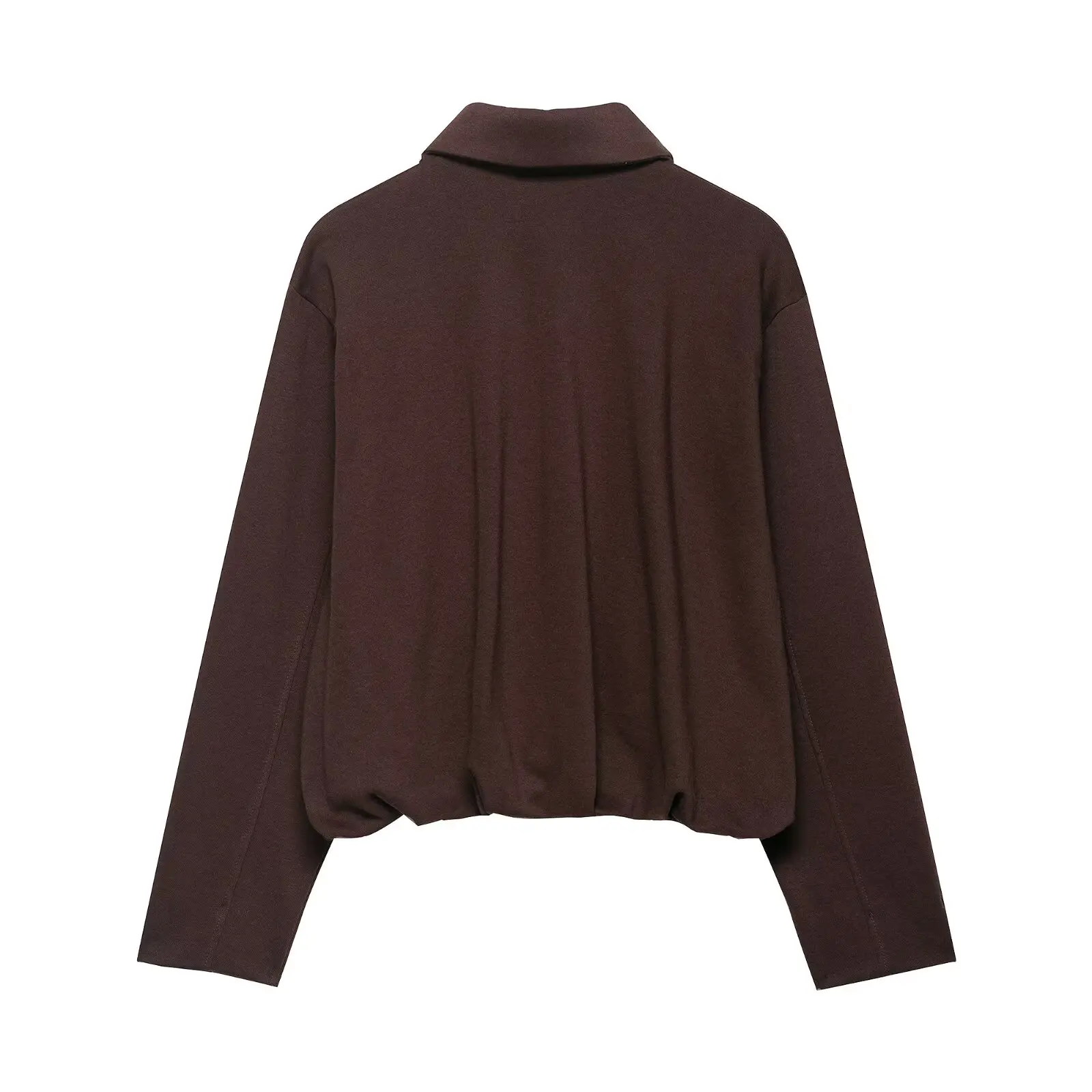 

Женская новинка 2025, модная повседневная летная куртка со складками и лацканами, пальто в стиле ретро, женское пальто на молнии с длинными рукавами, шикарный топ