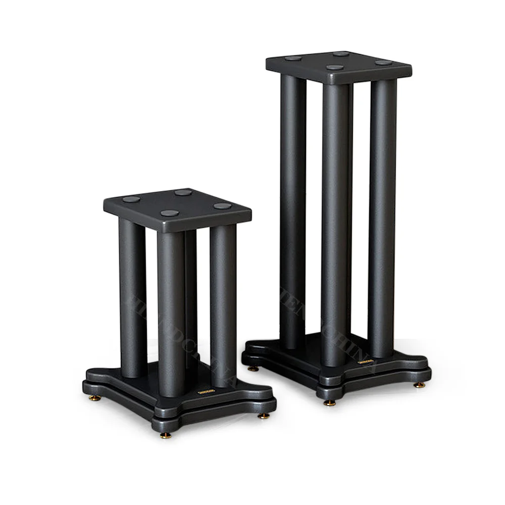 

S-050 Speaker Foot Stand Audio Bracket Bookshelf Iron Surround Loudspeaker Tray Base Wooden Metal Shock Absorber Stand