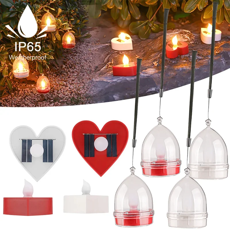

Solar Tea Light Led Candles Flameless Waterproof Valentine's Day Tea Lights Rechargeable Candles for Party Garden Decor